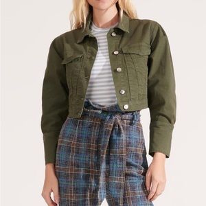 Veronica Beard denim pouf sleeve jacket